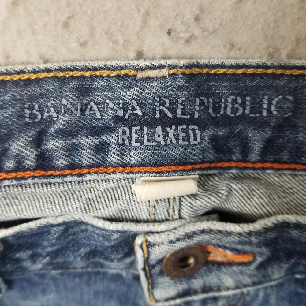 Banana Republic Relaxed Jeans Mens 33x30 Blue Medium Wash Straight Denim Pants - Picture 12 of 15